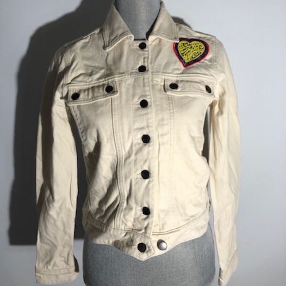 Anthropologie Embroidered Heart Denim Jacket - Picture 5 of 6